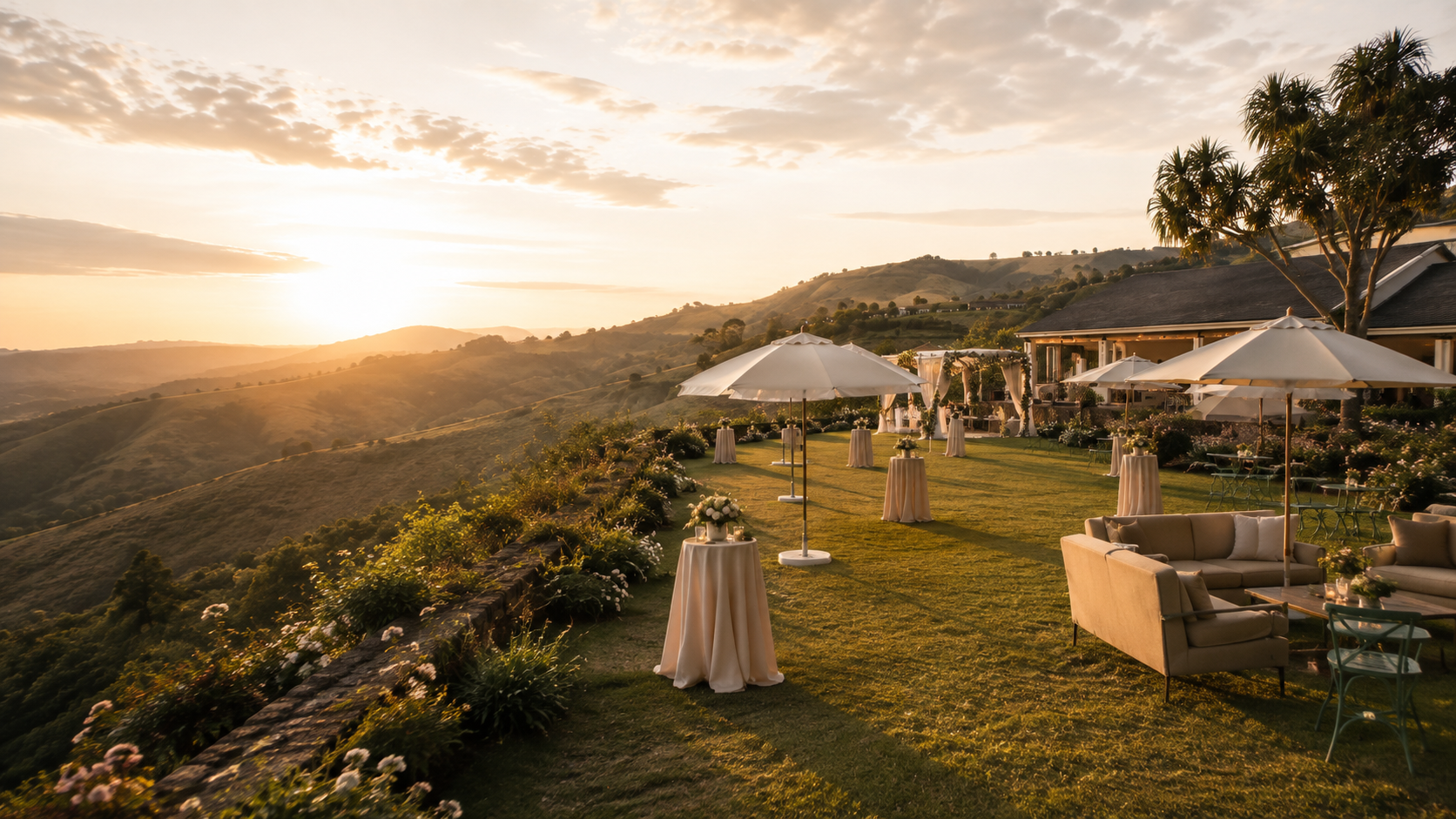Candlelit indoor venue set for a private dinner